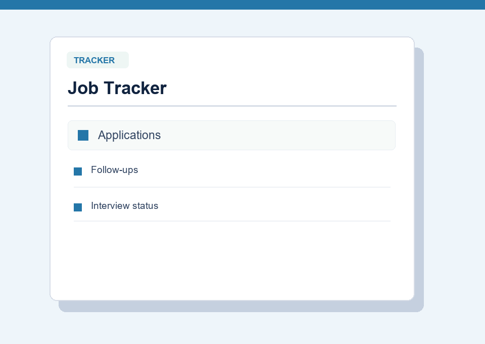 Preview of the AI Job Kit application tracker workbook